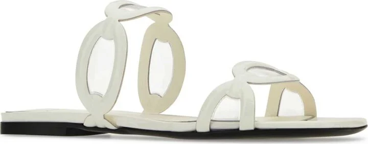 Ivory Pvc Valentino Garavani Chain 1967 Slippers - Image 2