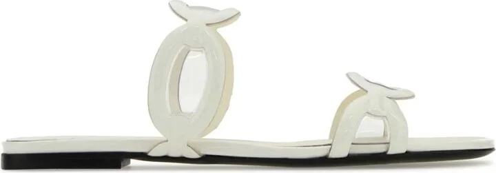Ivory PVC Valentino Garavani Chain 1967 slippers