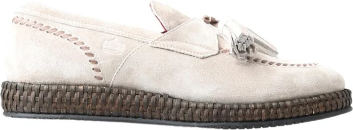 Ivory Suede Leather Men Espadrille Men's Shoes