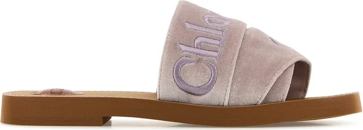 Ivory velvet Woody slippers