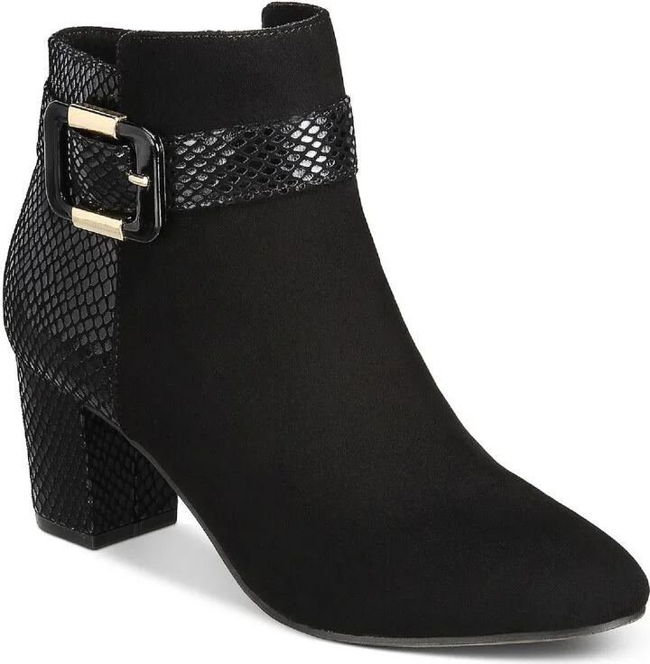 Ivvy Womens Zipper Almond Toe Ankle Boots