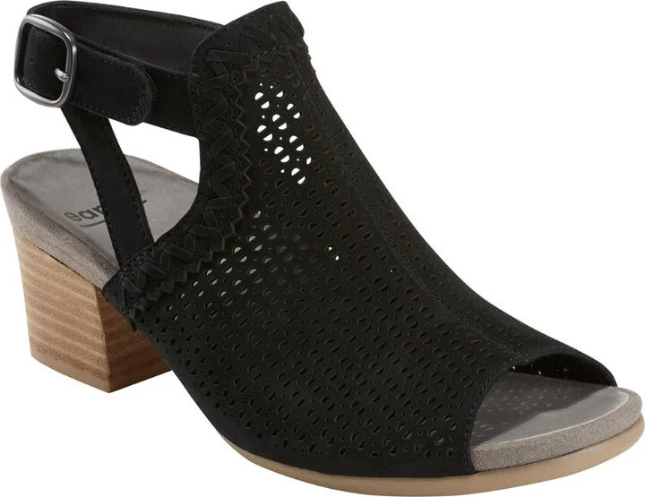 Ivy Syrah Sandal Womens US 9.5 Black Suede Block Heel Slingback GBNC668