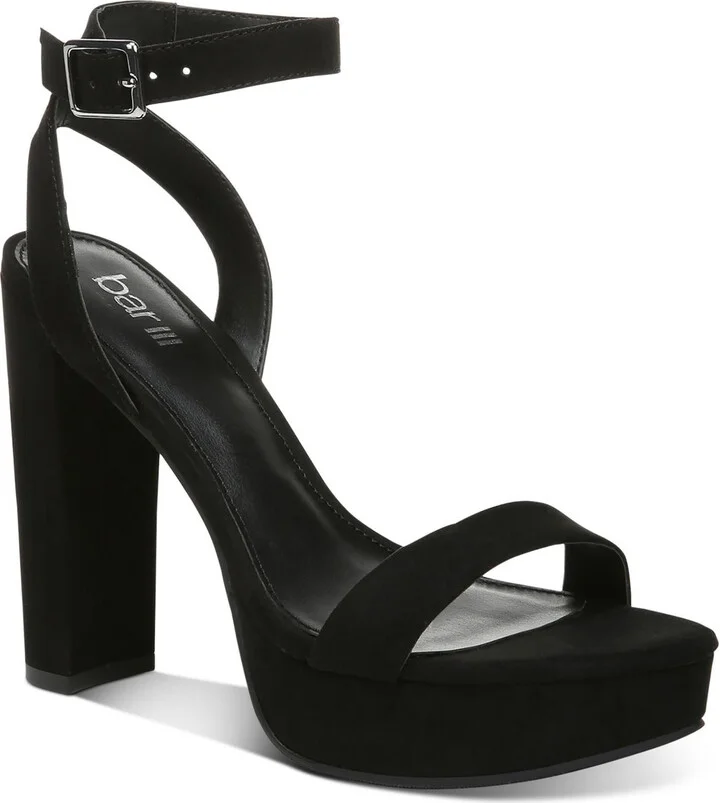 Ivy Womens Microfiber Ankle Strap Heels
