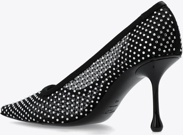 Ixia 80 Satin Crystal Mesh Pumps - Image 2