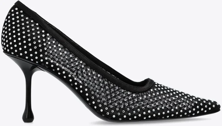 Ixia 80 Satin Crystal Mesh Pumps