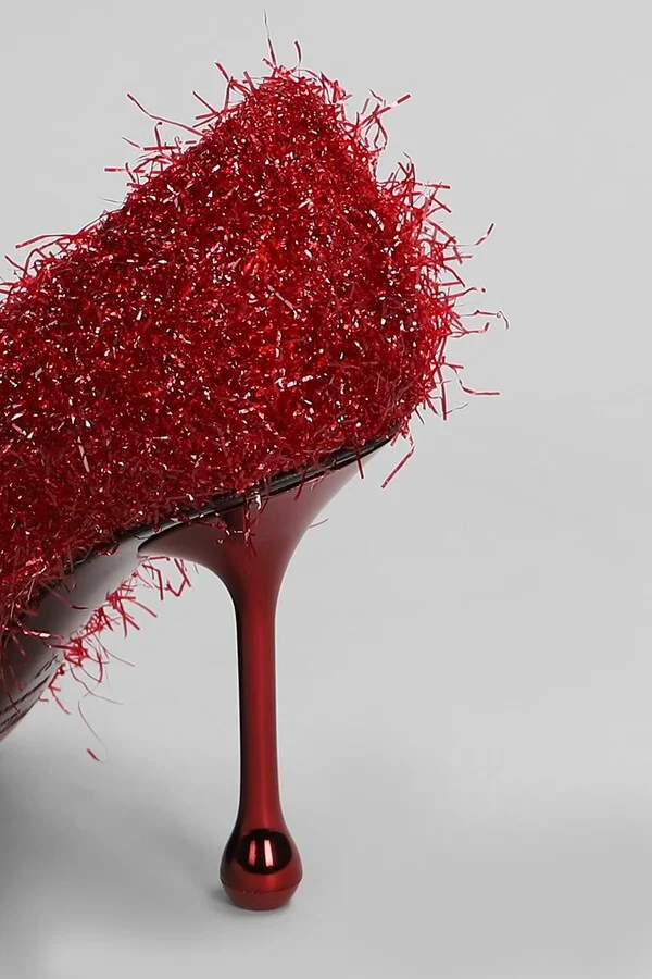 Ixia 95 Pumps In Red Laminate - Image 5