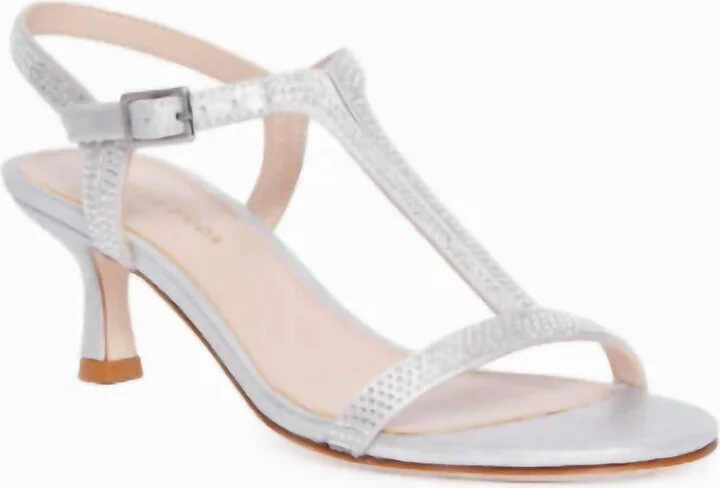 Iya-Ms Low Heel Sandal In Silver