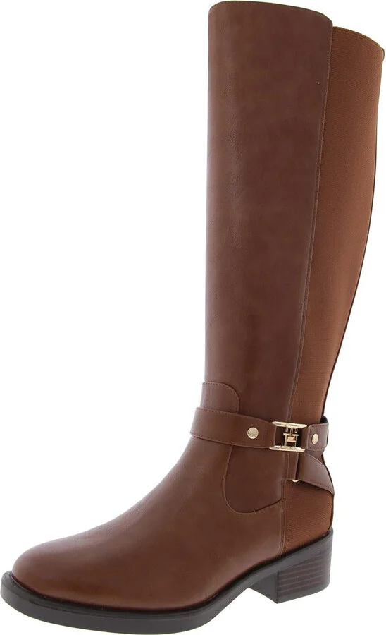 Iyla Womens Faux Leather Tall Knee-High Boots