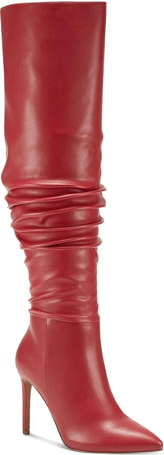 Iyonna Womens Slouchy Faux Leather Over-The-Knee Boots