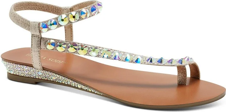Izabel Womens Open Toe Slip On Wedge Sandals
