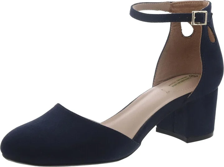 Izzee Womens Suede Ankle Strap D'Orsay Heels