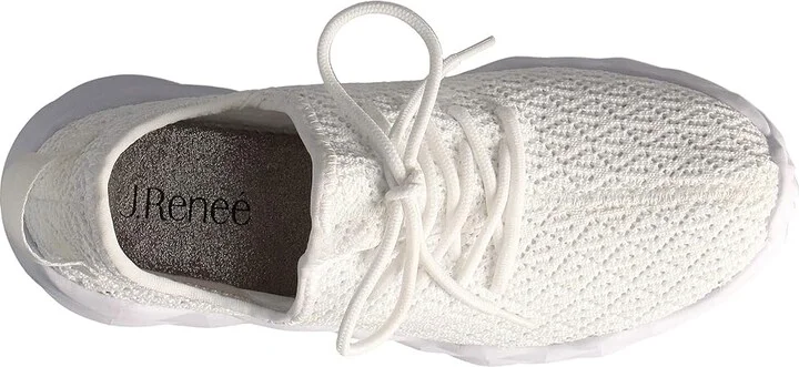 J. Renee Badrika Women's Shoes White Knit Fabric : 6 M (B), Textile - Image 2