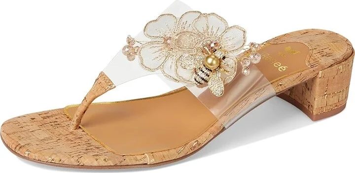 J. Renee Beeutiful Women's Sandals Clear/Natural/Gold : 6 M (B), Synthetic - Image 5