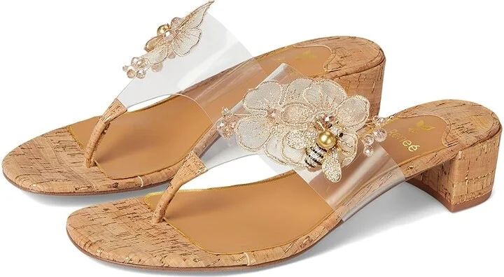 J. Renee Beeutiful Women's Sandals Clear/Natural/Gold : 6 M (B), Synthetic