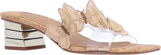 J. Renee Cybel Women's Sandals Clear/Natural/Gold : 5 M (B), Synthetic