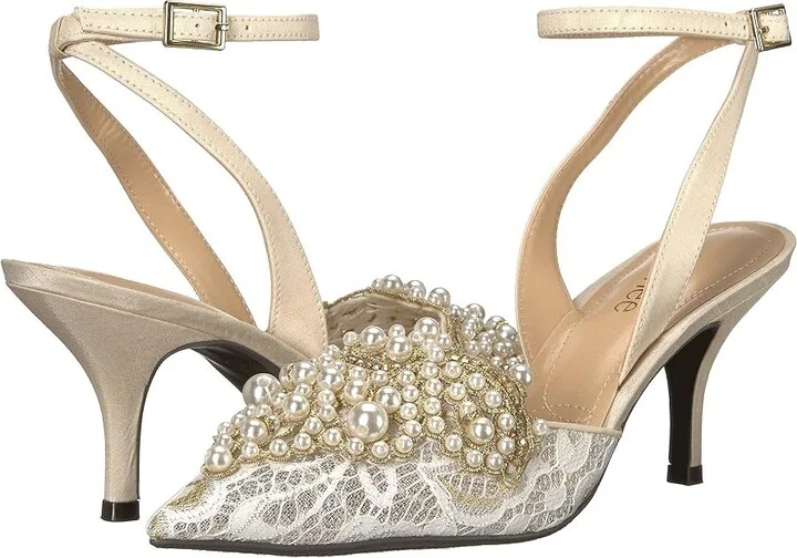 J. Renee Desdemona High Women's Heels Ivory/White Pearls : 5 M (B), Textile