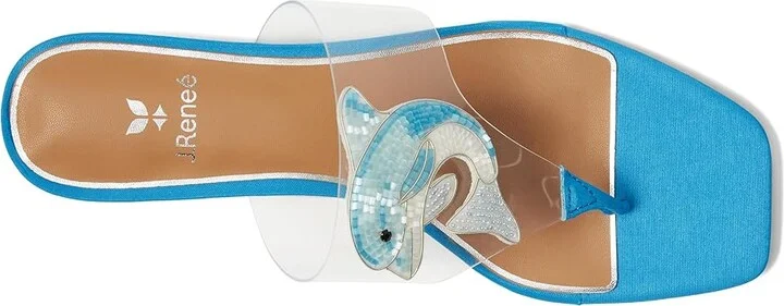 J. Renee Dolphi Women's Sandals Clear/Blue : 8 M (B), Synthetic - Image 2