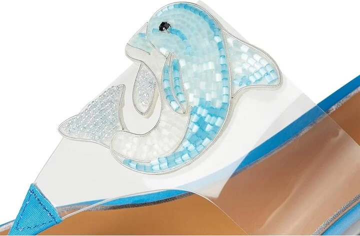 J. Renee Dolphi Women's Sandals Clear/Blue : 8 M (B), Synthetic - Image 7