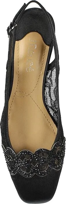 J. Renee Faleece Women's Shoes Black/Black Shiny Satin : 9 N (AA), Textile - Image 3