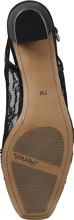 J. Renee Faleece Women's Shoes Black/Black Shiny Satin : 9 N (AA), Textile - Image 4
