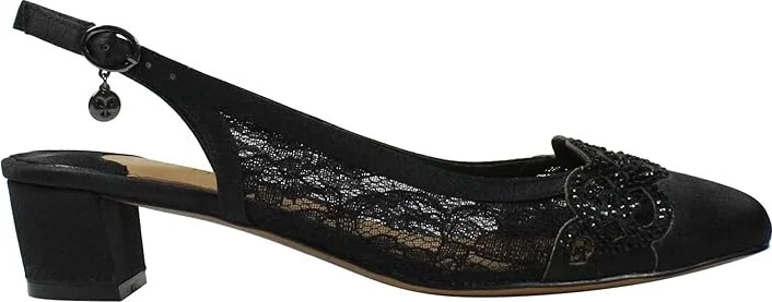 J. Renee Faleece Women's Shoes Black/Black Shiny Satin : 9 N (AA), Textile - Image 7