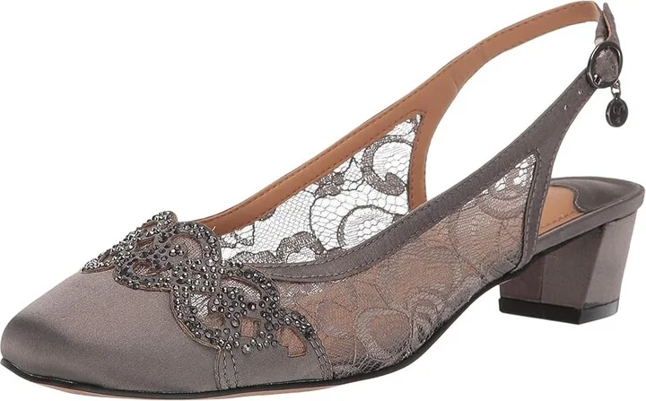 J. Renee Faleece Women's Shoes Dark Grey Satin : 8 N (AA), Textile - Image 2