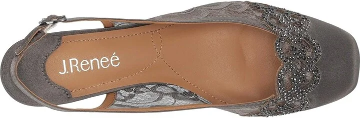 J. Renee Faleece Women's Shoes Dark Grey Satin : 8 N (AA), Textile - Image 3