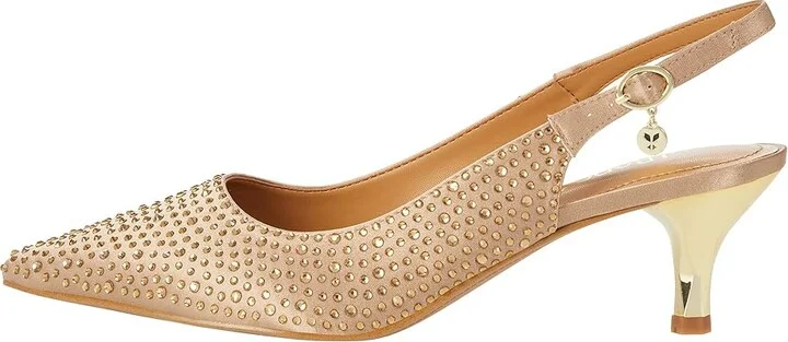 J. Renee Ferryanne Women's Shoes Beige Satin/Rhinestone : 5 M (B), Textile - Image 6