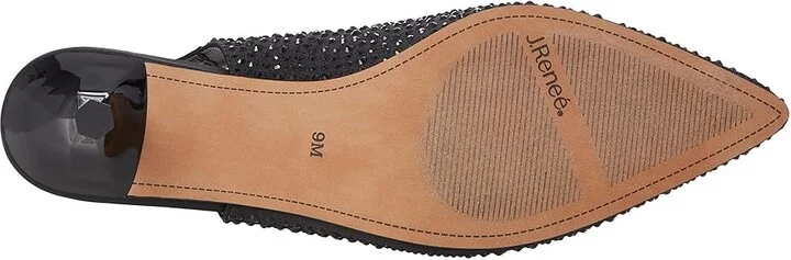 J. Renee Ferryanne Women's Shoes Black Satin/Rhinestone : 5 M (B), Textile - Image 3