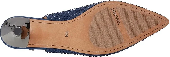 J. Renee Ferryanne Women's Shoes Navy Satin/Rhinestone : 5 M (B), Textile - Image 3