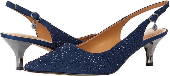 J. Renee Ferryanne Women's Shoes Navy Satin/Rhinestone : 5 M (B), Textile