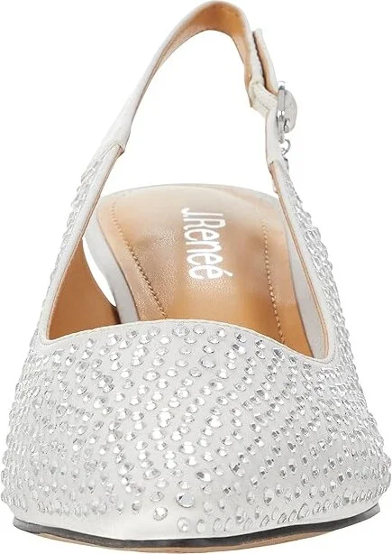 J. Renee Ferryanne Women's Shoes Steel Gray Satin : 5 M (B), Textile - Image 5