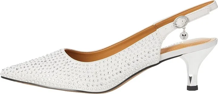 J. Renee Ferryanne Women's Shoes Steel Gray Satin : 5 M (B), Textile - Image 6
