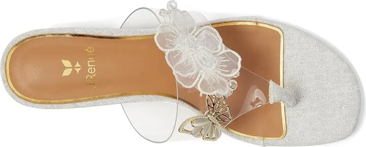 J. Renee Flowerfly Women's Sandals Clear/White/Gold : 9.5 M (B), Rubber/Synthetic - Image 2
