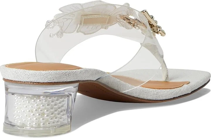 J. Renee Flowerfly Women's Sandals Clear/White/Gold : 9.5 M (B), Rubber/Synthetic - Image 4