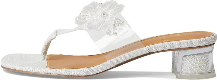 J. Renee Flowerfly Women's Sandals Clear/White/Gold : 9.5 M (B), Rubber/Synthetic - Image 6