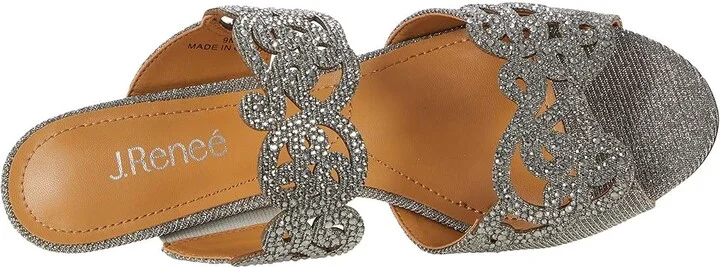 J. Renee Francie High Women's Heels Pewter Glitter : 6.5 M (B), Textile - Image 2