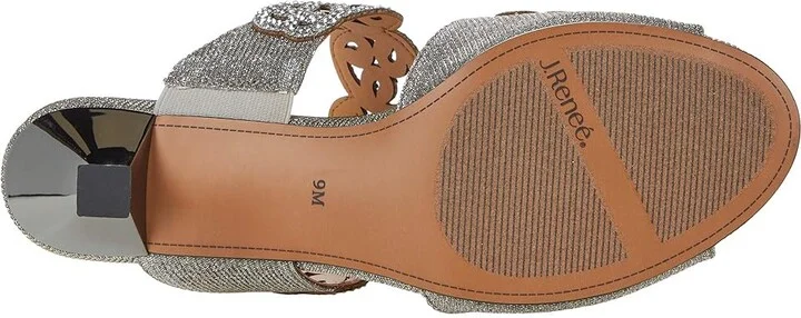 J. Renee Francie High Women's Heels Pewter Glitter : 6.5 M (B), Textile - Image 3
