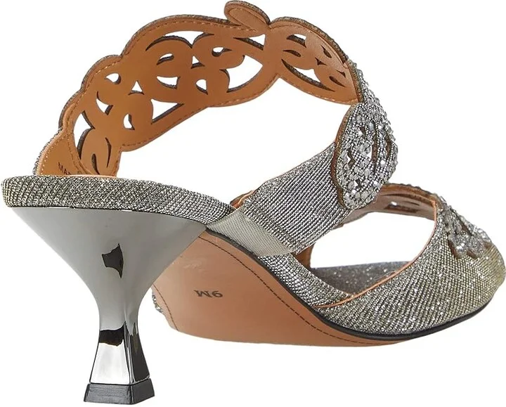 J. Renee Francie High Women's Heels Pewter Glitter : 6.5 M (B), Textile - Image 4