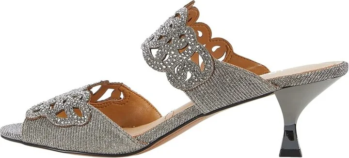 J. Renee Francie High Women's Heels Pewter Glitter : 6.5 M (B), Textile - Image 6