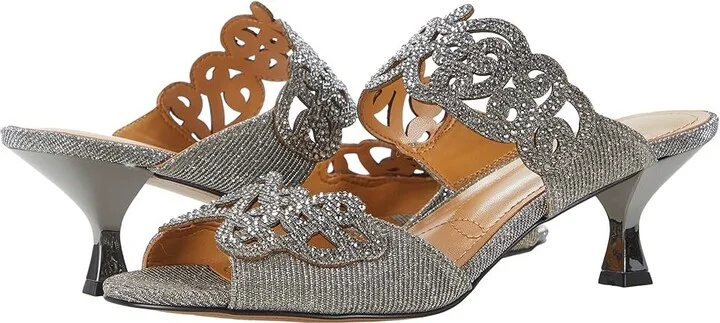 J. Renee Francie High Women's Heels Pewter Glitter : 6.5 M (B), Textile
