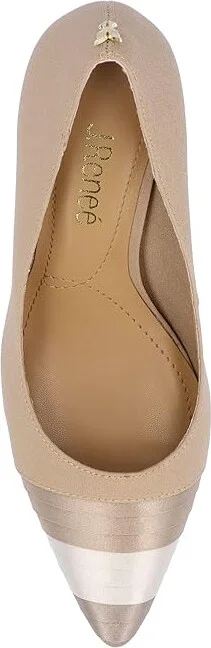 J. Renee Garbina Women's Shoes Beige : 6 M (B), Synthetic - Image 2