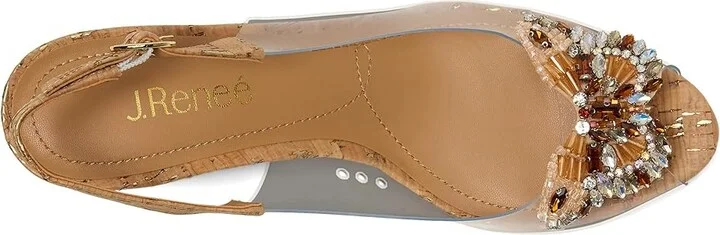 J. Renee Gloriana High Women's Heels Clear/Natural/Gold : 9.5 M (B), Rubber/Synthetic - Image 2