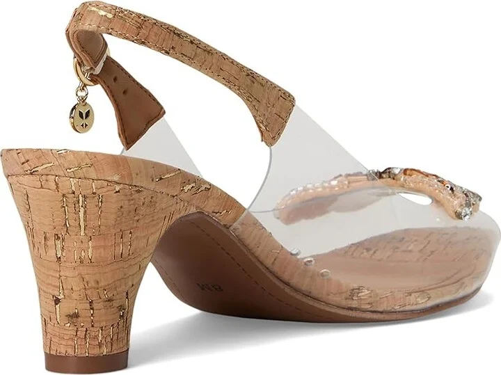 J. Renee Gloriana High Women's Heels Clear/Natural/Gold : 9.5 M (B), Rubber/Synthetic - Image 4