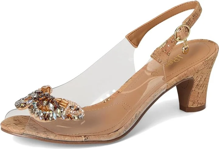 J. Renee Gloriana High Women's Heels Clear/Natural/Gold : 9.5 M (B), Rubber/Synthetic - Image 5