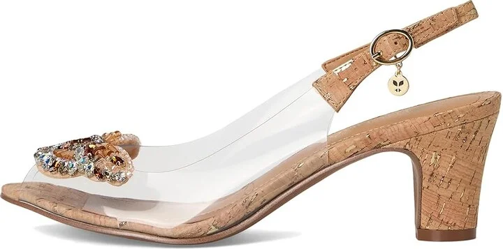 J. Renee Gloriana High Women's Heels Clear/Natural/Gold : 9.5 M (B), Rubber/Synthetic - Image 6