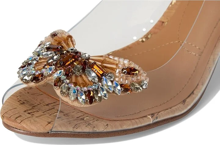 J. Renee Gloriana High Women's Heels Clear/Natural/Gold : 9.5 M (B), Rubber/Synthetic - Image 7
