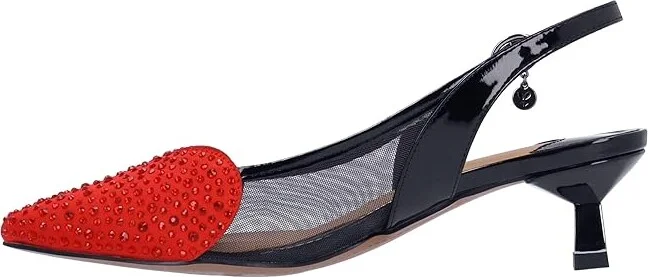 J. Renee Gwyn High Women's Heels Black/Red : 6 M (B), Rubber/Synthetic - Image 5