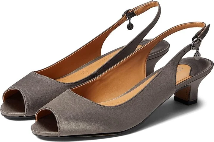 J. Renee Jenvey Women's Shoes Dark Gray Satin : 5 M (B), Textile