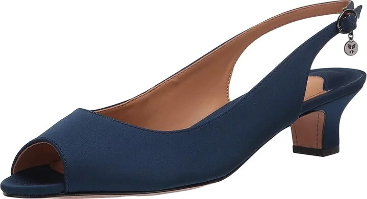 J. Renee Jenvey Women's Shoes Navy Satin : 7 N (AA), Textile - Image 2